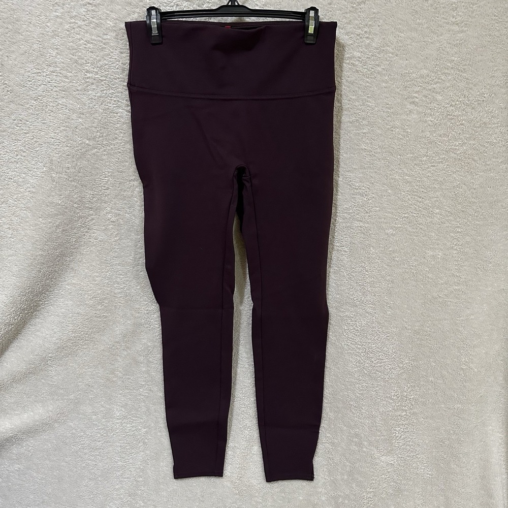 SPANX Leggings Women‎ Large Ankle Length Ponte Maroon  20262T Slimming
